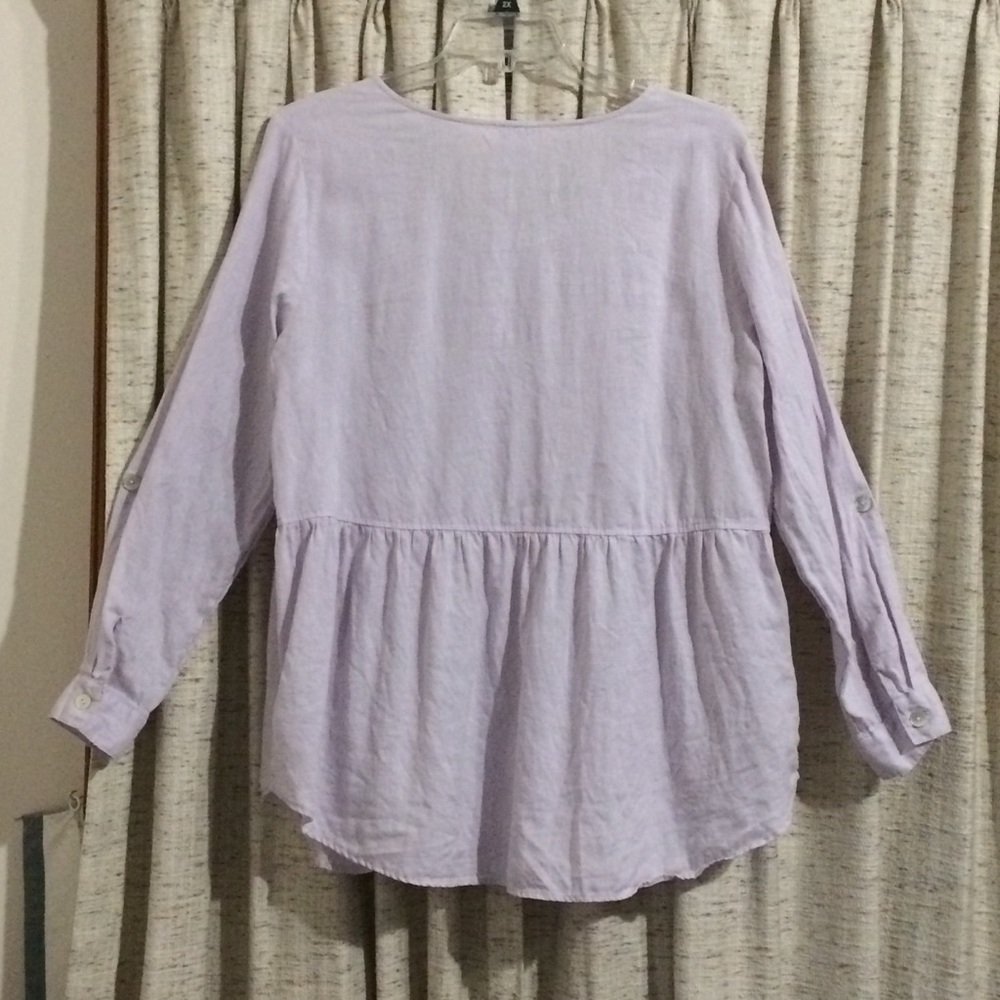 Sigrid Olsen 100% Linen Peplum Top - image 6